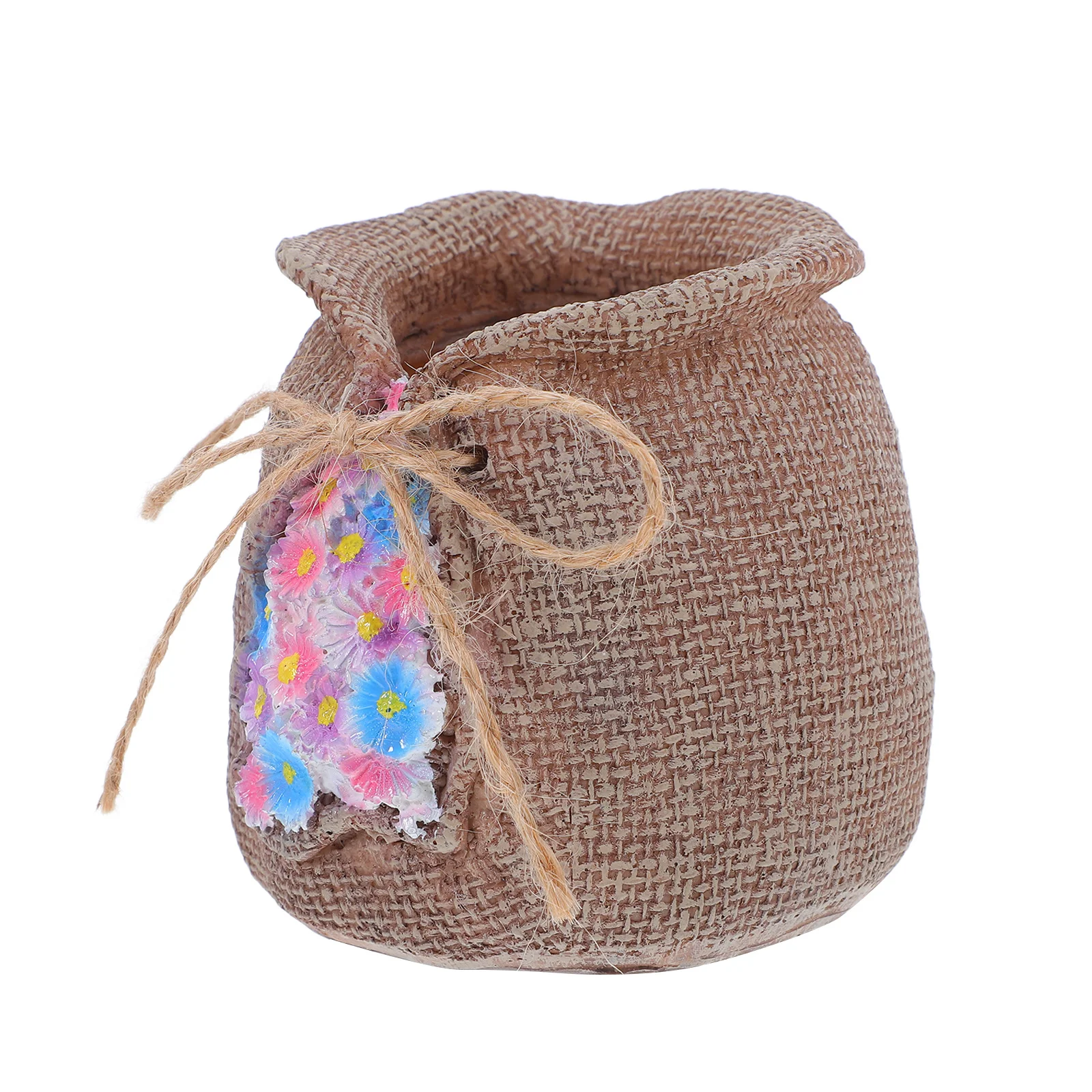 

Creative Burlap Bag-Shaped Resin Succulent Pot Small Flower Planter Decorative Indoor Outdoor Garden Bonsai Container