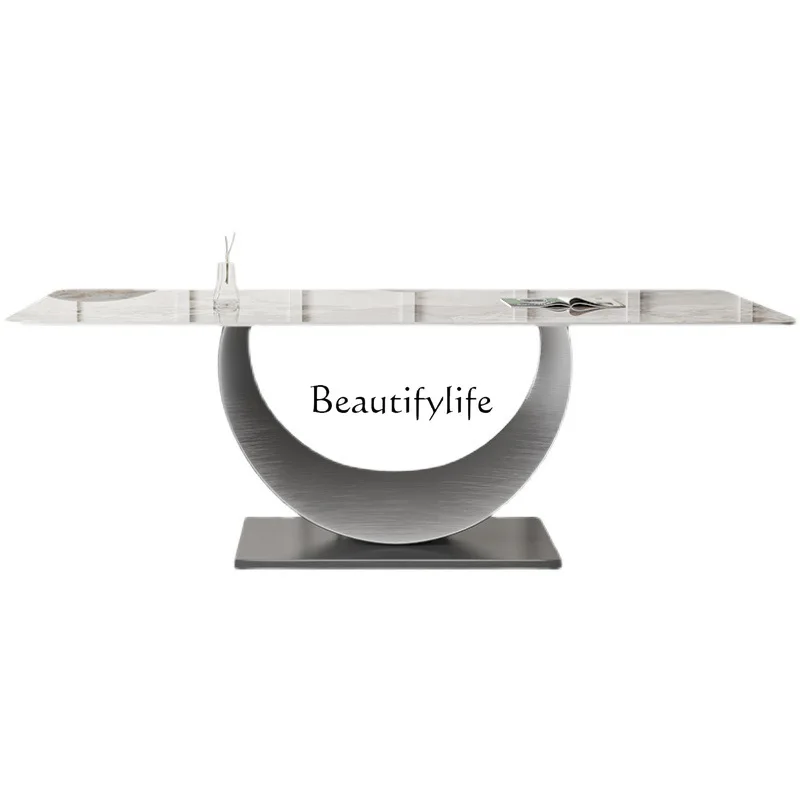 X59 طاولة طعام إيطالية بسيطة بحجم شقة طاولة طعام فاخرة وحديثة وبسيطة #1