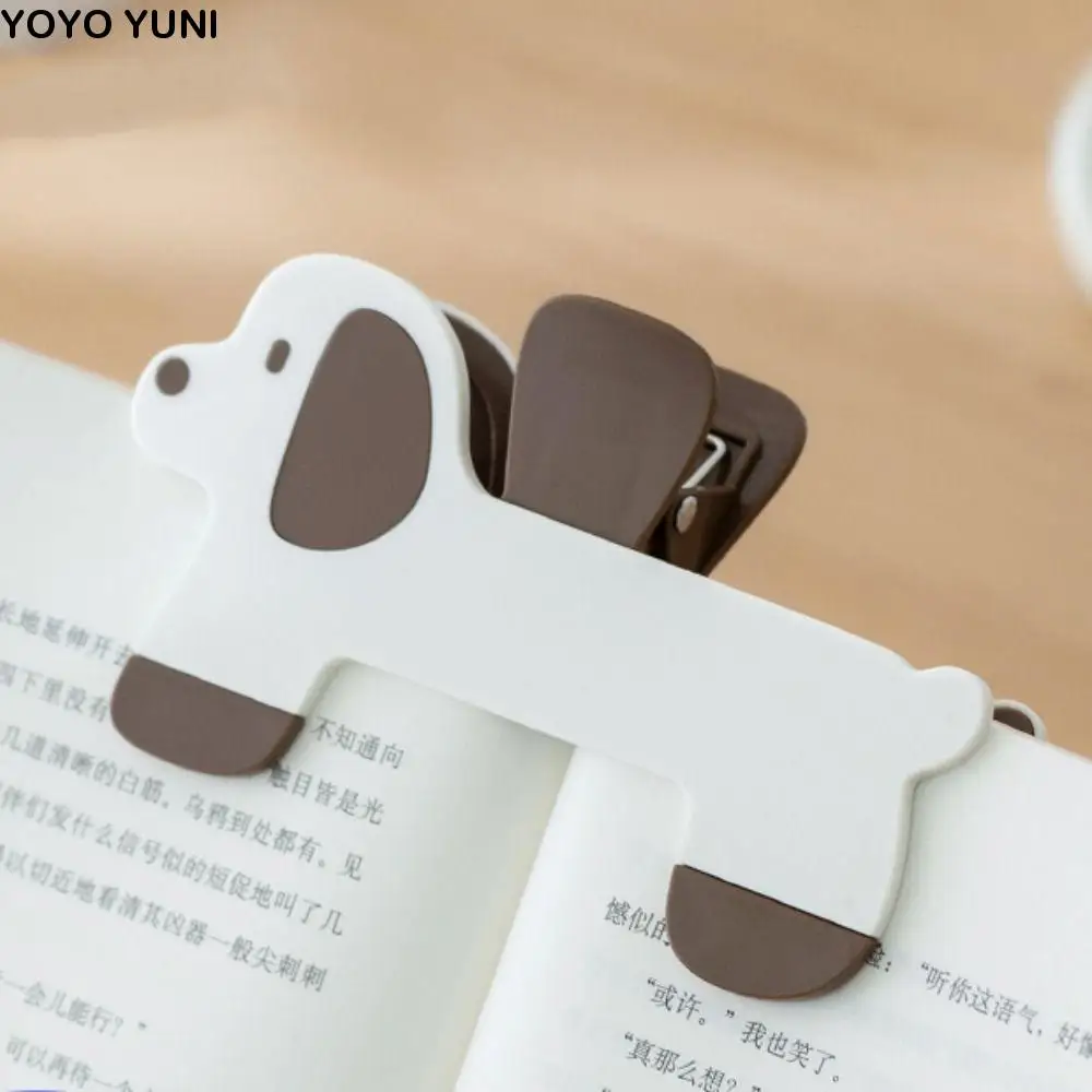 

Portable Plastic Reading Auxiliary Fixed Book Clip Stereoscopic Cute Kitten Bookmark Mini Creative Puppy Reading Clip Studying