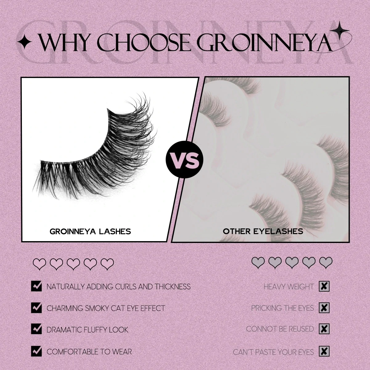 GROINNEYA نصف جلدة لينة الطبيعية القط رموش مظهر طبيعي غير مرئية الفرقة Eyeashe نصف الرموش وهمية رقيق الرموش