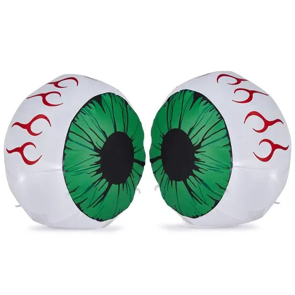 3FT Halloween Inflatable Eyeball with LED Lights, Green Glowing Eye Decor for Outdoor/Indoor Spooky Party, Weather-Resistant & E