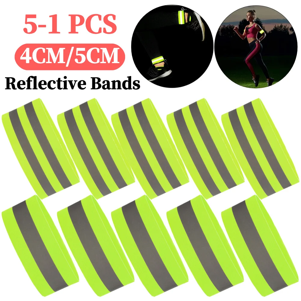 Brazalete reflectante, bandas ajustables para brazo, muñeca, tobillo, pierna, correas de cinta reflectante de alta visibilidad para caminar de noche, ciclismo y correr