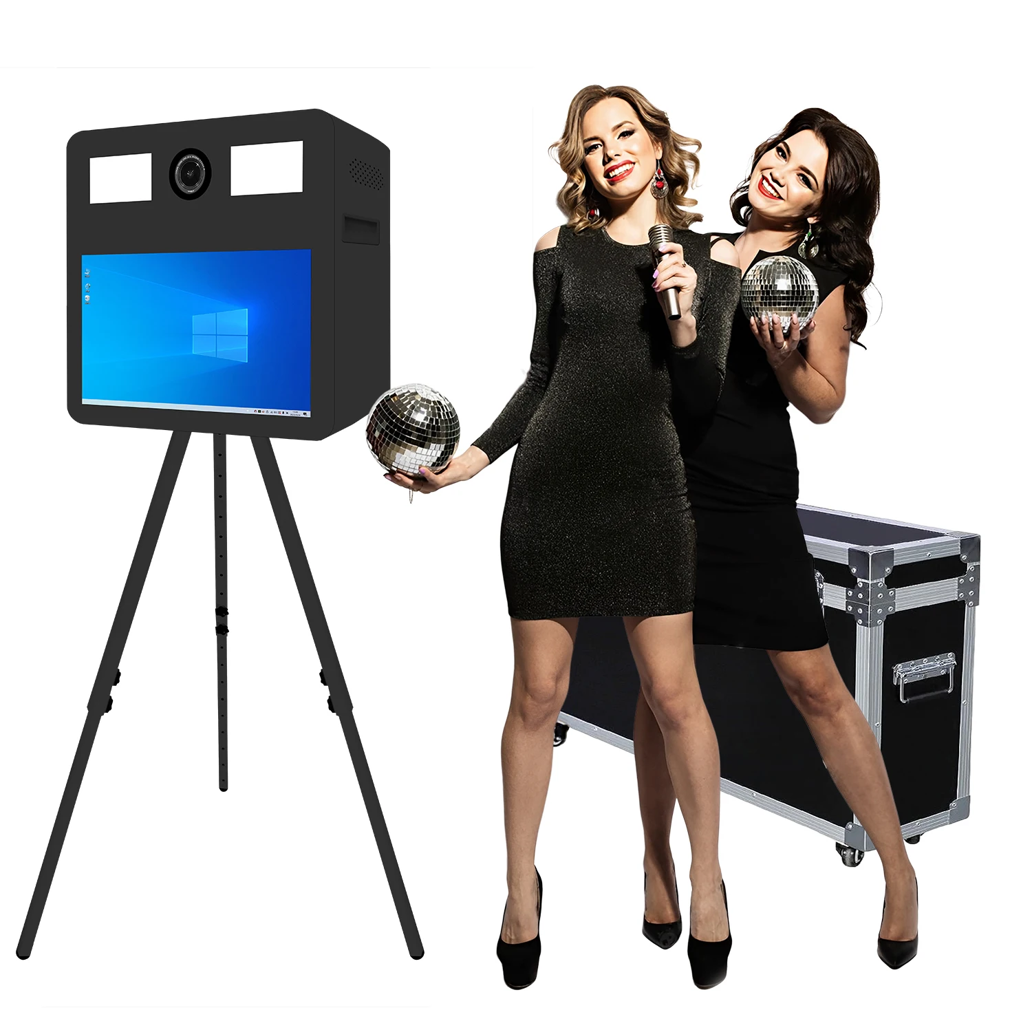 

Camera Mirror Photo Booth 21.5 Inch Touch Screen Selfie Portable Photobooth Machine DSLR Booth for Wedding Party Events