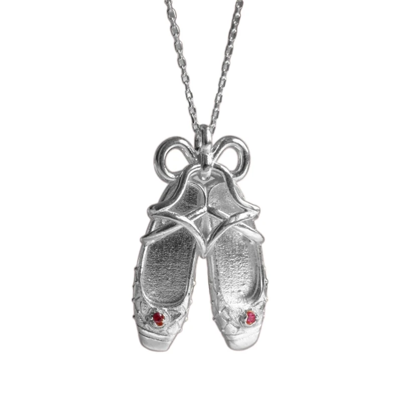 Ballet Shoe Necklace Delicate Bowknot Dance Shoes Pendant Necklaces for Women Girl Female Temperament Clavicle Chain