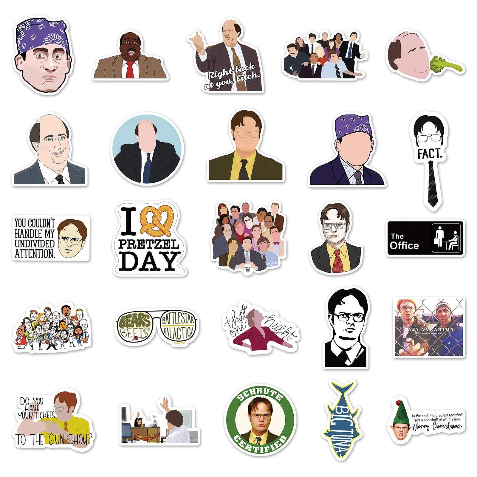 50pc the office series Cartoon Cute Graffiti Stickers Suitcase Laptop Guitar Skateboard Personalized Decoration Stickers