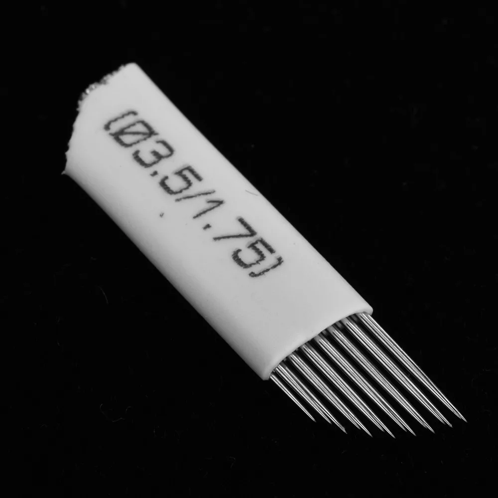 Double Row 15 Microblading Needles Shading Crossed 15Pins Curved Embroidery Blade For Permanent Makeup Manual Pen Tattoo Supply