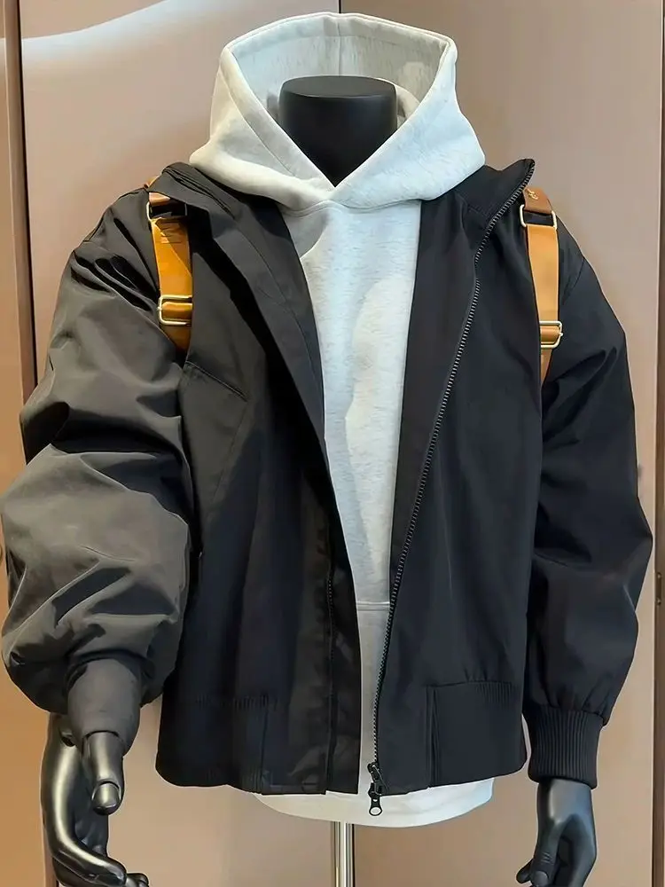 

American Men's Winter Bomber Down Jacket Stand-up Collar Warm Cold-resistant