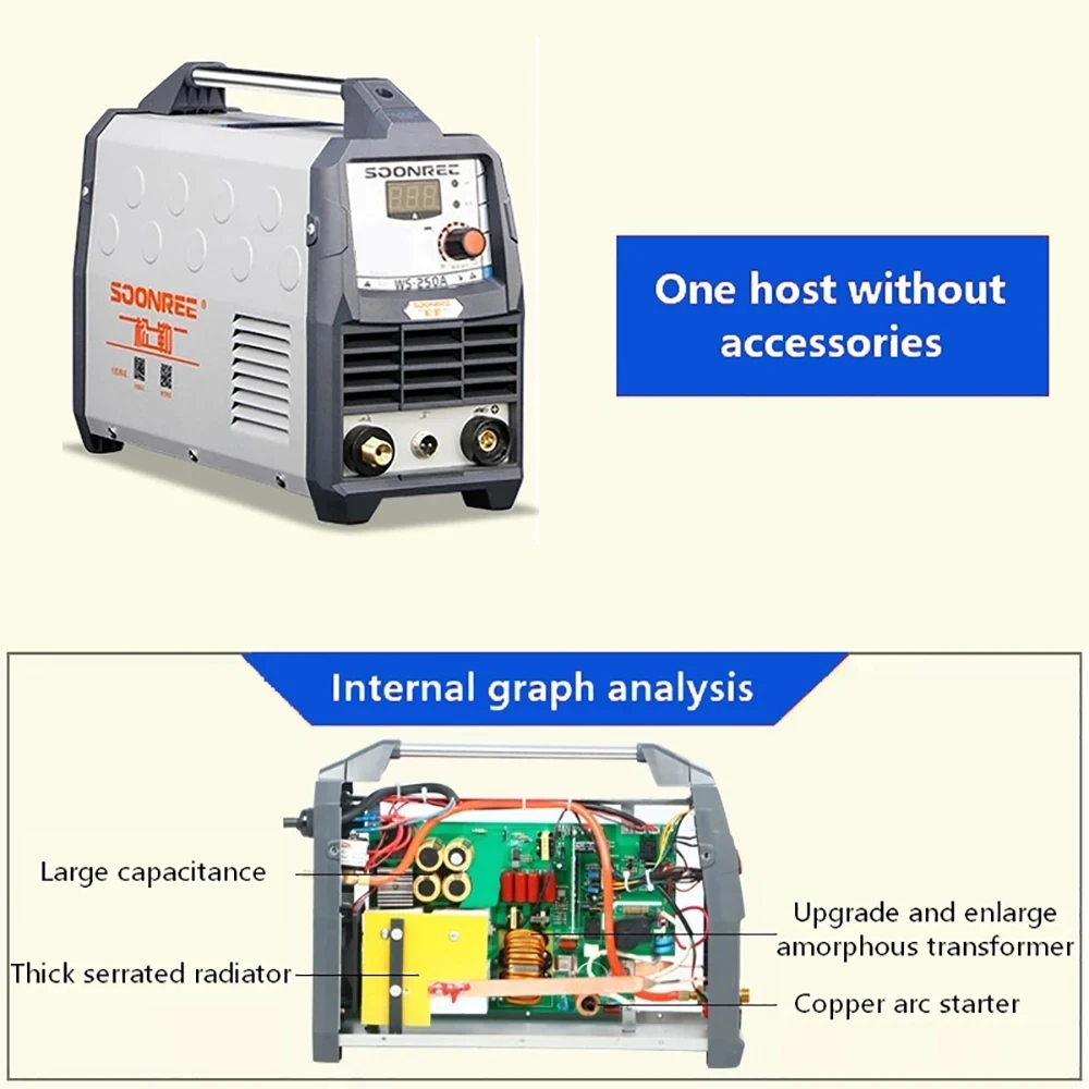 7700W 250A 220V Semi-automatic Welding Machine TIG Welding Inverter IGBT MMA 2 In1 Argon Arc Welding Machine Mini TIG ARC Welder