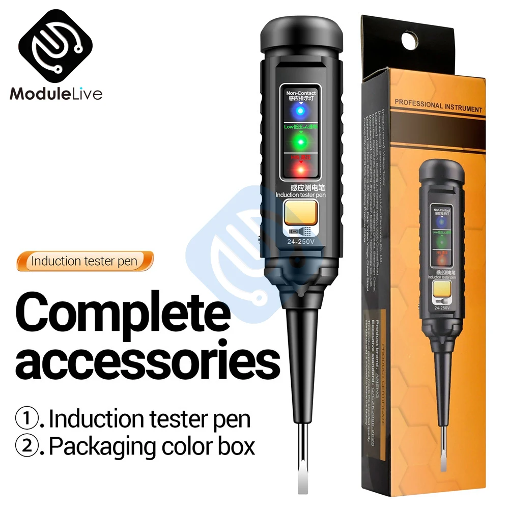 Car Truck Voltage Circuit Tester Pen 220V Electrician Screwdriver Test Tool Highlight Color Light Professional AC Voltage Detect