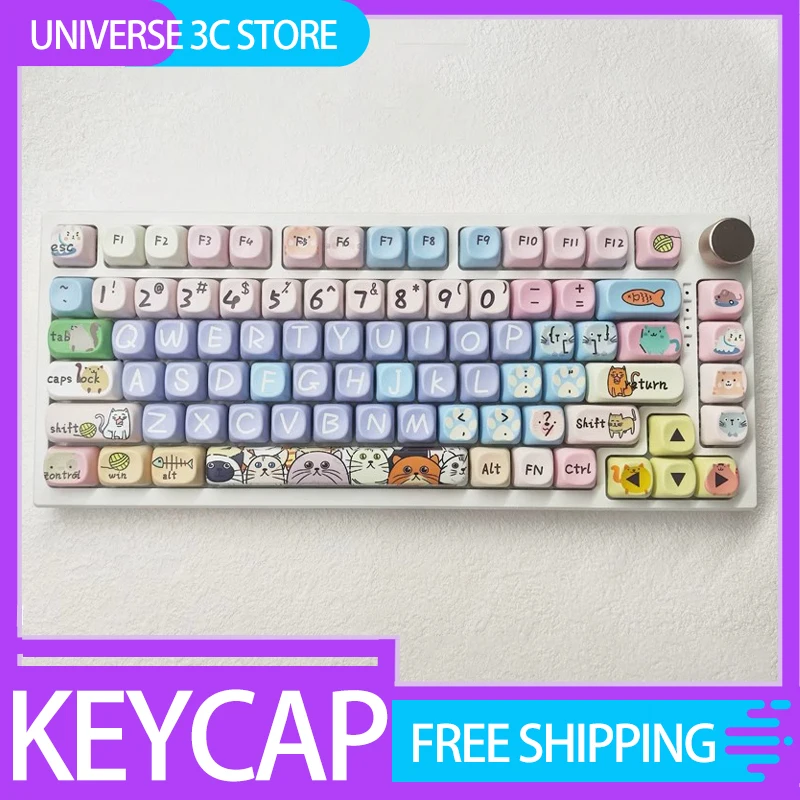 

Mechanical Keyboard Keycap Pbt Sublimation Ergonomics Gaming Customized Cute 123keys Xda/Moa Accessories For Office Girls Gifts