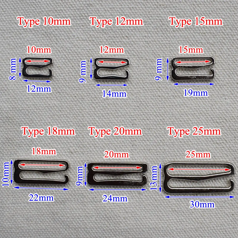 20 Stück 10mm-25mm Metall-BH-Trägerverstellverschlüsse Unterwäsche-Schieberinge Clips für Dessous-Verstellung DIY-Zubehör – Detail 20