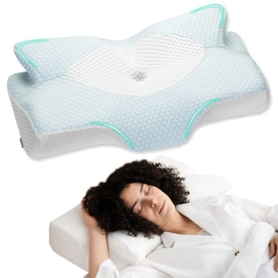 

Ортопедические подушки из пены с эффектом памяти для шеи и плеч, средней жесткости, эргономичные, для сна на боку, спине и животе, для снятия боли.