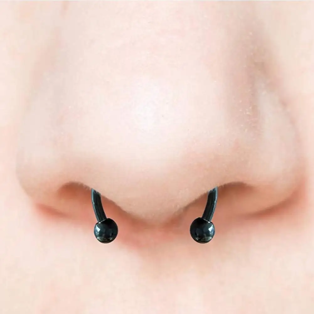 Kobiety Fałszywy Piercing Nose Hoop Septum Non Piercing Nose Clip Rock HipHoop Magnet Stainless Steel Fashion Punk Body Jewelry