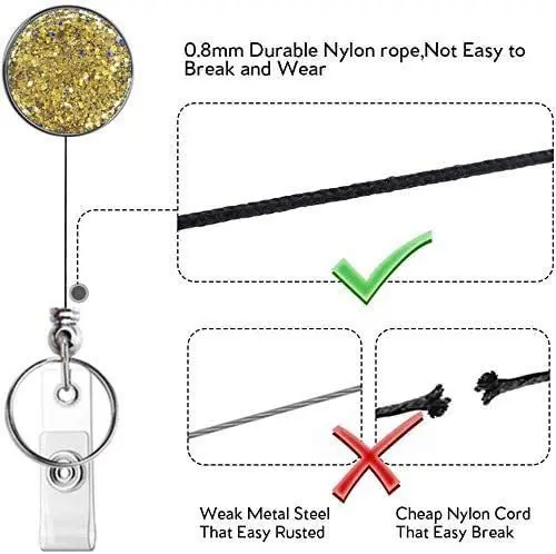 Hot Sales 1 Piece UV Plated Resin Retractable Nurse Badge Reel Fashion Girls Teacher Student Doctor Name Tag ID Card Holder