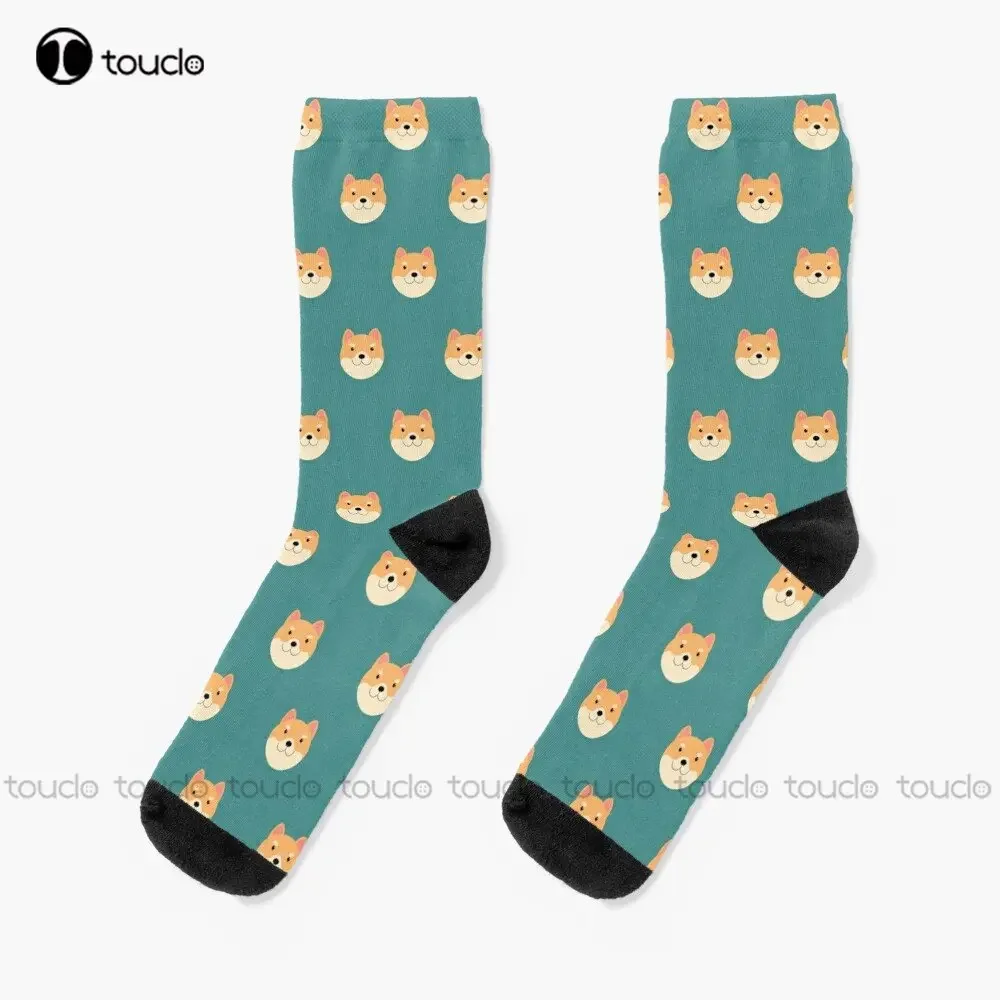 Shiba Inu Minimalist Pattern Socks Pink Softball Socks 360° Digital Printing Personalized Custom Unisex Adult Teen Youth Socks