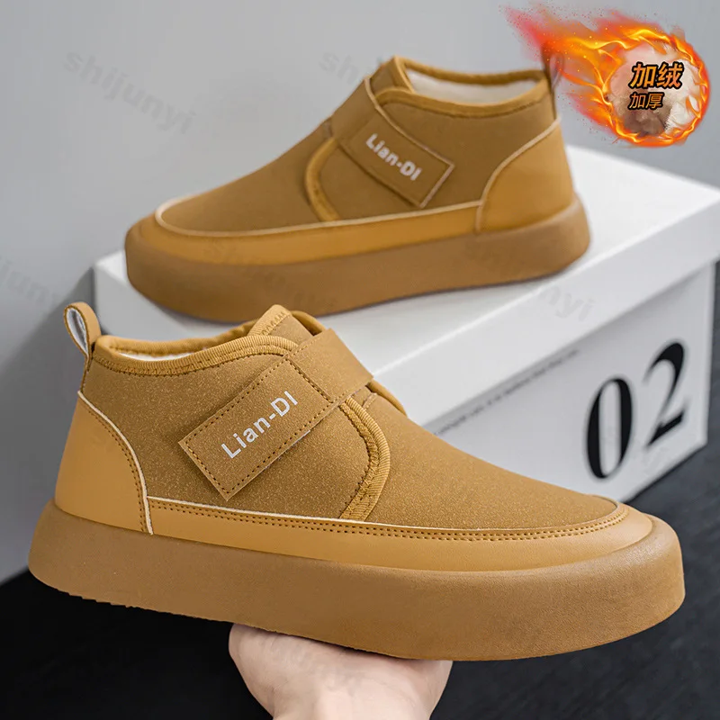

Men Ankle Boots Fashion Cold-proof Warm Plush Snow Boots Mens Cotton Boots Designer Work Non-slip Winter 2025 Botas Para Hombre
