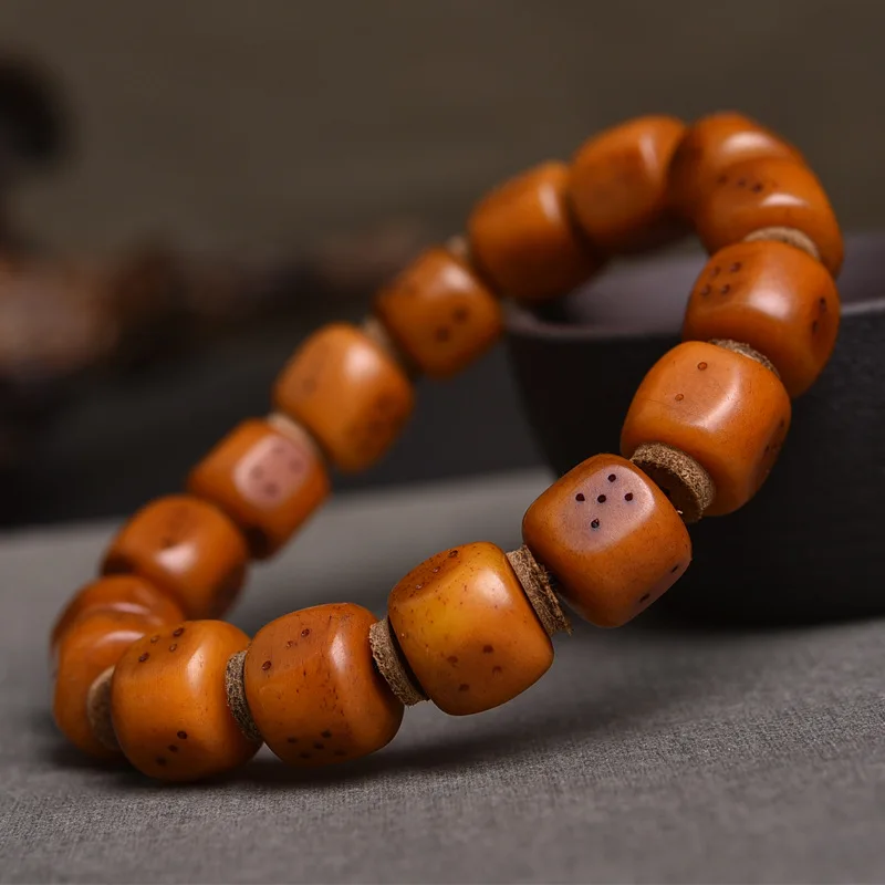 Natural Camel Bone Single Circle Tibetan Area Men and Women Retro Dice Buddha Beads Bracelet Ornament