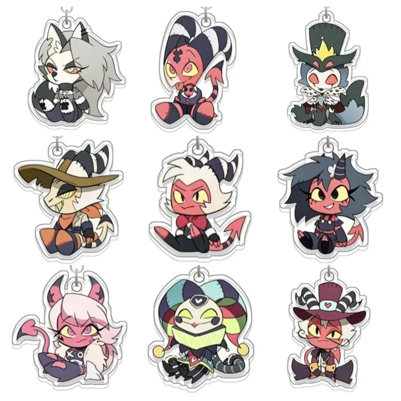 Llavero colgante de acrílico original de 5 cm de Helluva Boss Loona Blitzo Moxxie Millie Striker, diseño de dibujos animados, regalo de juguete
