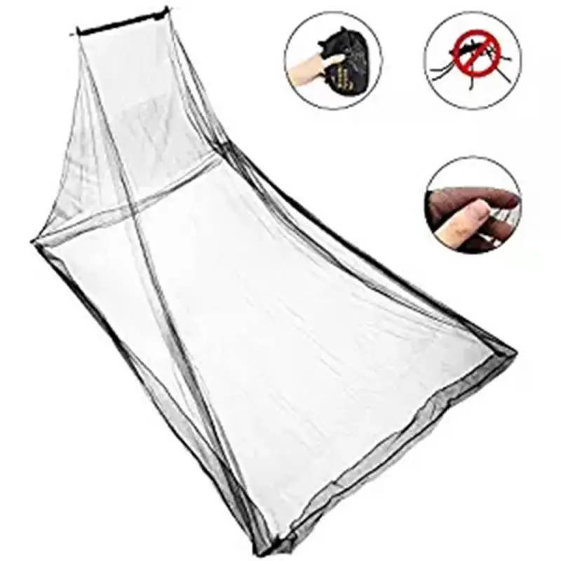 Outdoor Camping Black Mosquito Net Lightweight Portable Mosquito Tent Outdoor Mosquito Bar Tent Family Pyramid Tent 95x67x51 In