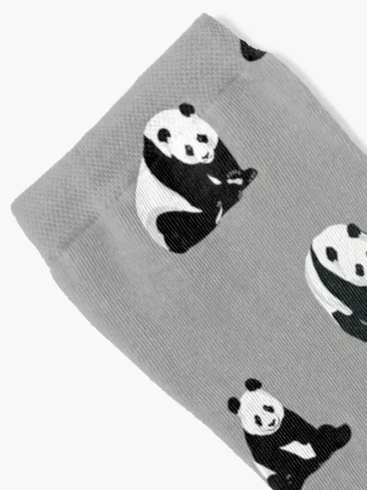 Pandas on Grey Socks halloween Men's luxury Soccer Socks Woman Men's
