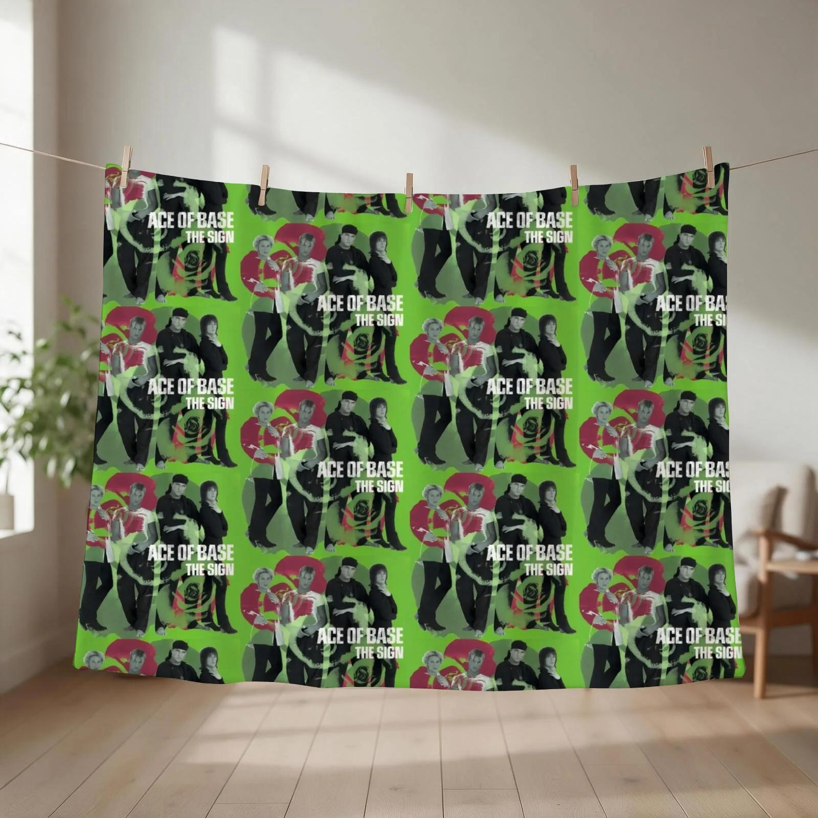 I Saw The Sign from Ace of Base Throw Blanket couch cozy soft plush fuzzy picnic outdoor blanket