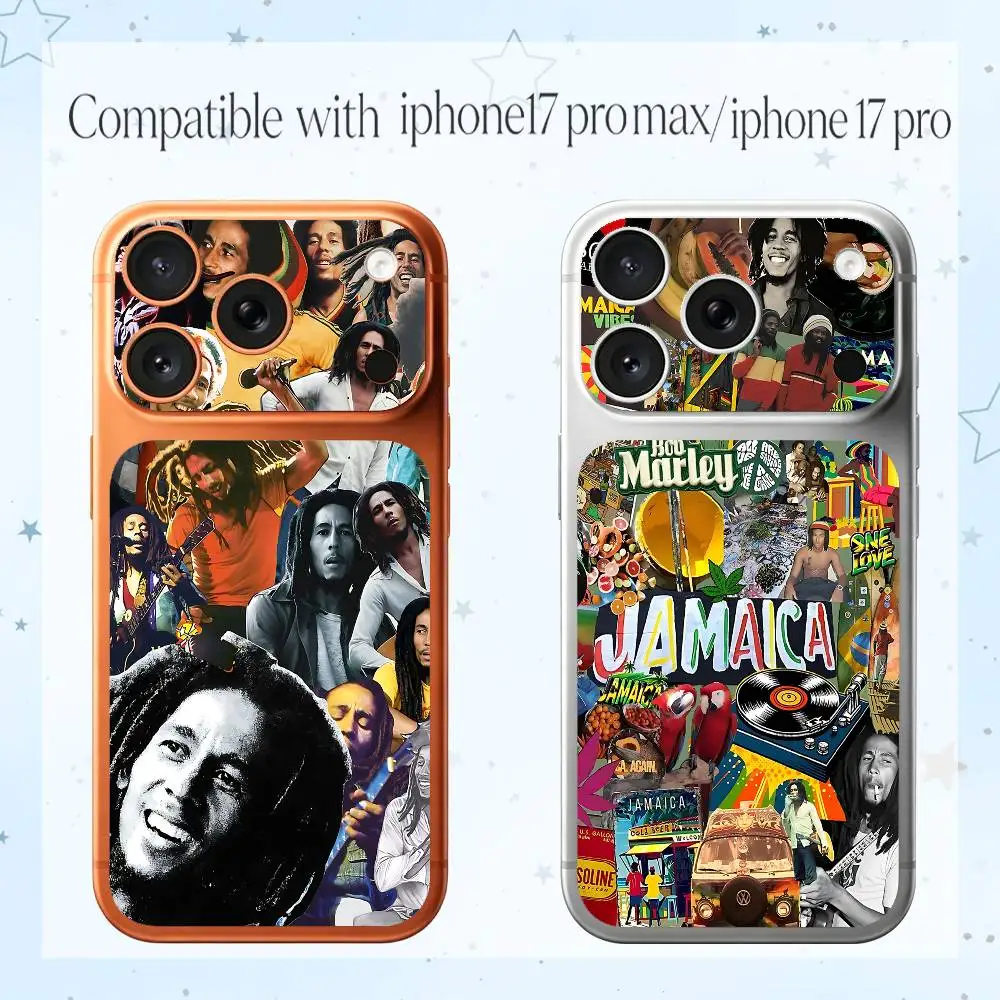 Adesivo Protetor Traseiro de Corpo Inteiro para iPhone 17 Pro/Pro Max com Estampa Bob Marley (Reggae) - Novo Lançamento!