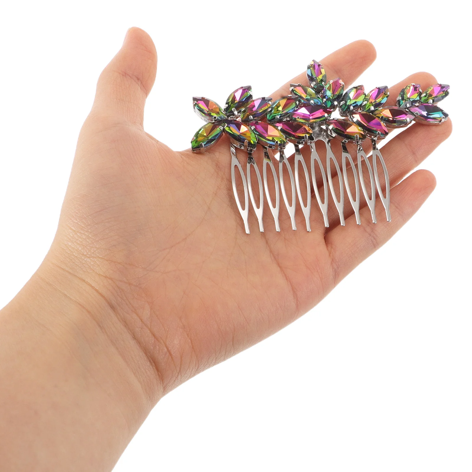 

2 Pcs Wedding Dress Bridal Hair Accessories Bride Comb Metallic Rhinestones Birthday Party