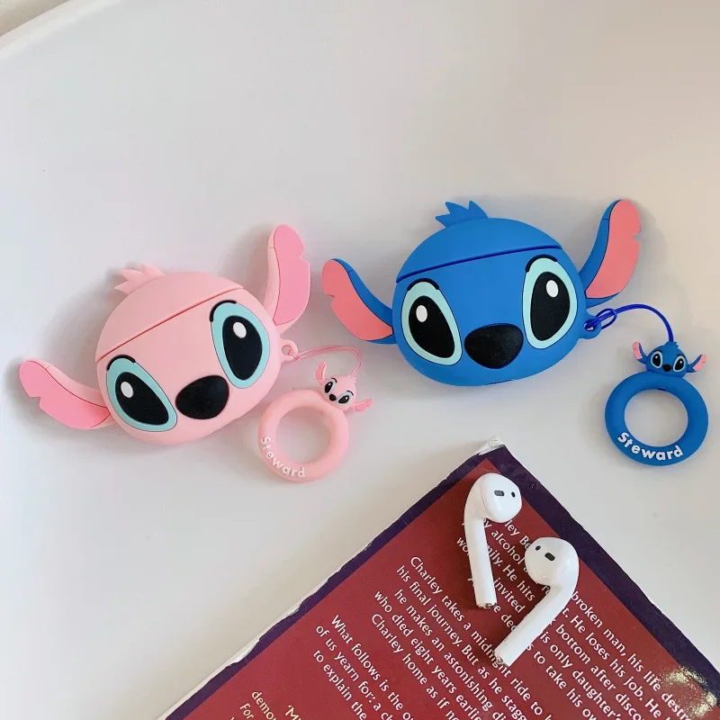 MINISO-Capa de Silicone 3D para Apple Airpods, Capa Protetora, Cute Stitch Cases para Airpods 1, 2, 3 Pro, Funda