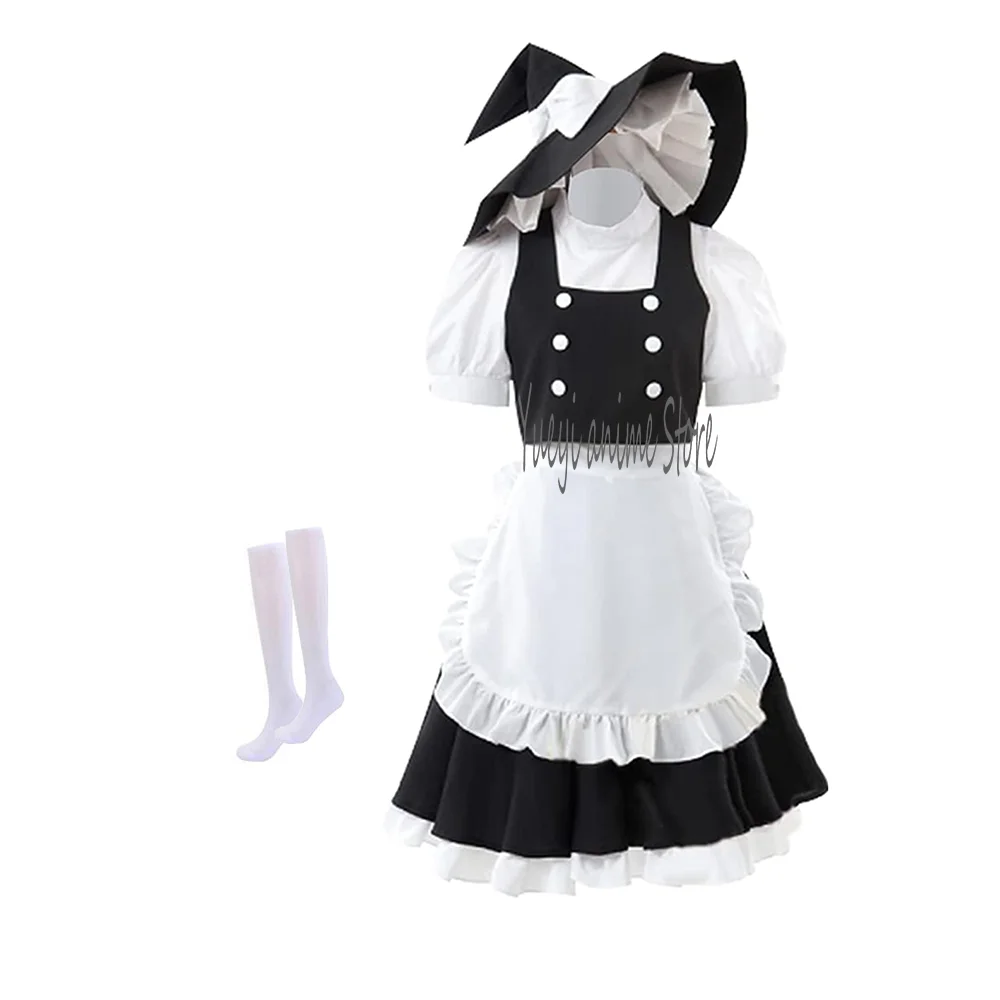 Anime TouHou Cosplay Kirisame Marisa Maid Dress Costume Halloween Outfit - customized