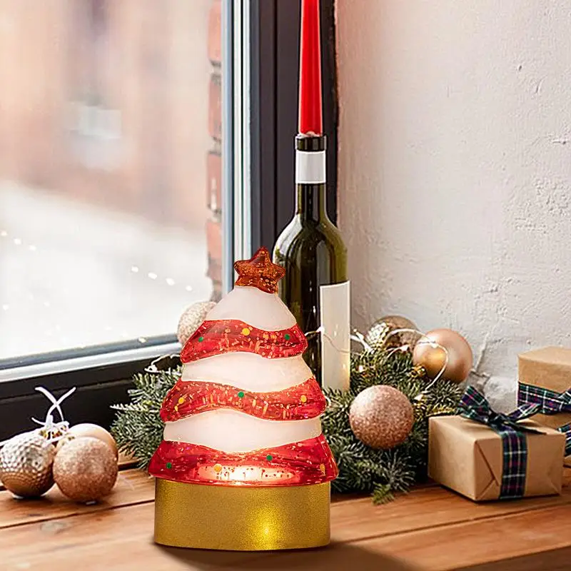 

Christmas Tree Crystal Lamp Decorative Lamps Christmas Lights Cute Night Lights PVC Light Up Tabletop Tree Lights Desktop