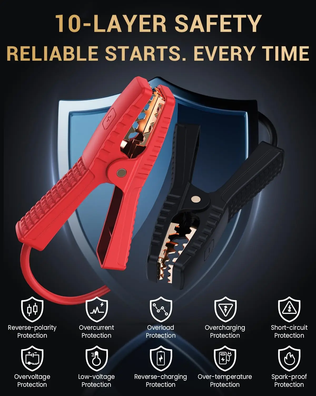 M6 4000A Jump Starter مع شاشة HD، حزمة تعزيز محمولة 12 فولت، شحن سريع USB-C، مشابك LED – للغاز والديزل ما يصل إلى 10 لتر