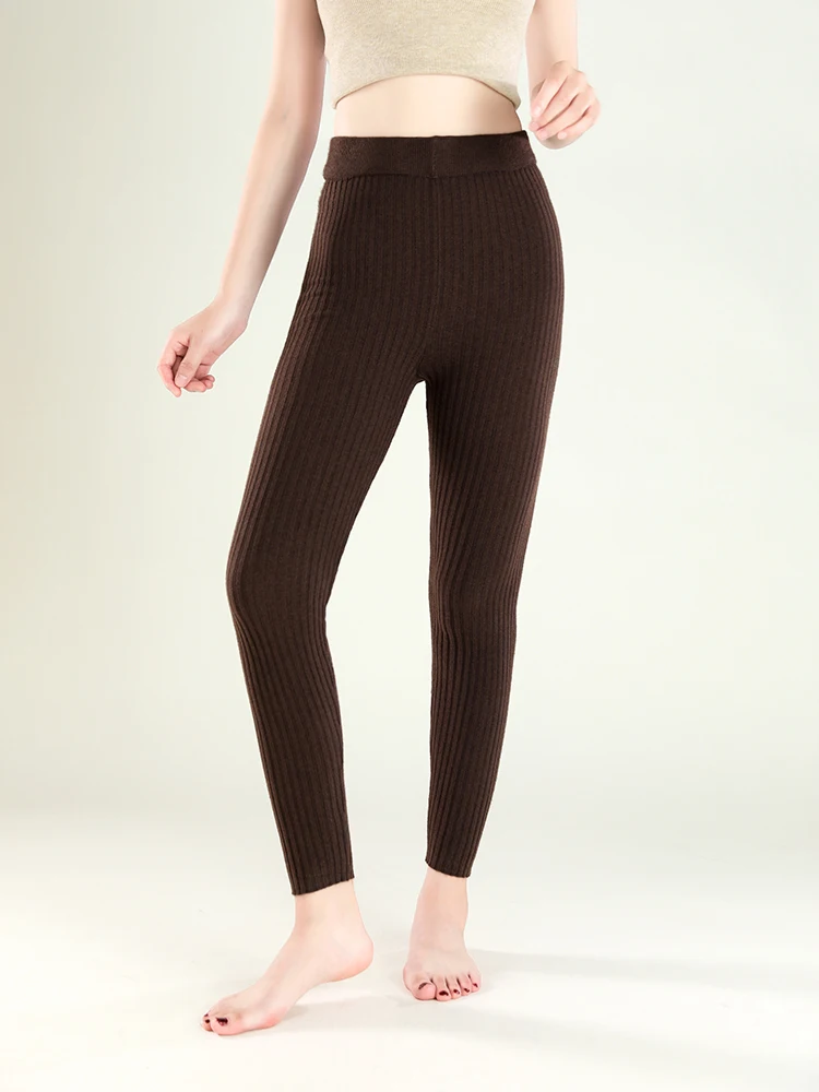 

Женские шерстяные брюки с высокой талией для осени и зимы, теплые брюки-леггинсы 00 Camere, для ношения как внутри, так и снаружи, облегающие.