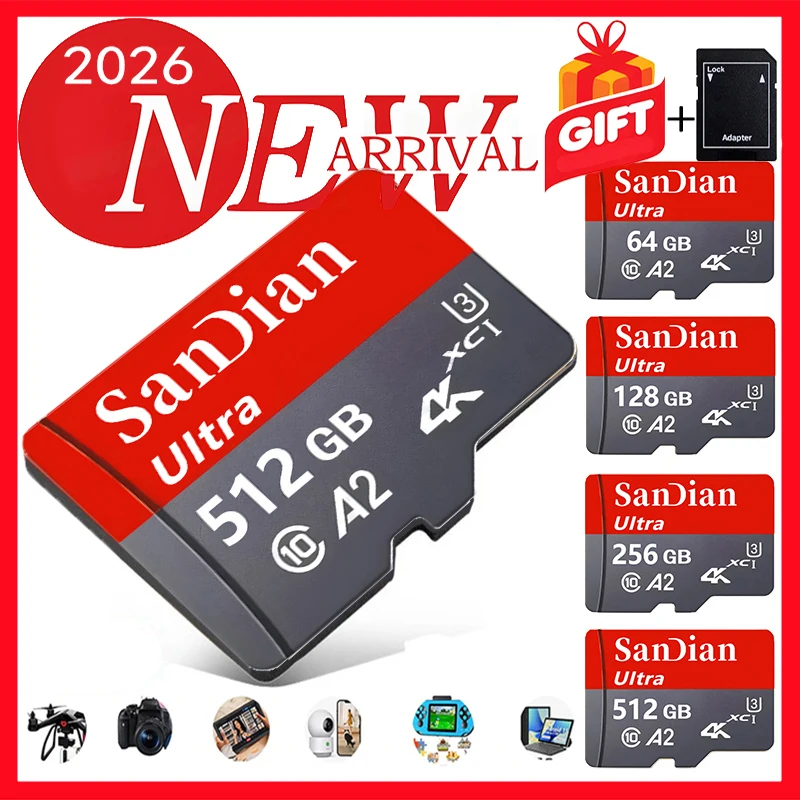 Elite Micro TF SD Card 32GB TF Cards 128GB SD Cards 64GB Memory Card V60 8K for Surveillance/CCTV/GPS/Recorder/Baby Monitor
