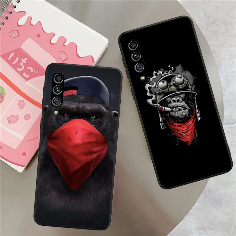 Monkey Orangutan Smart Phone Case for Samsung Galaxy S23 S22 S21 S10 S9 S8 Plus Ultra Black Soft Phone Cover Funda