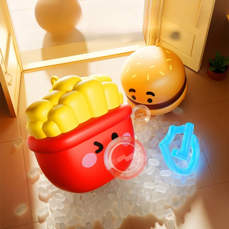 Stress-relieving Toys Cartoon Food Pop Bubble Squeeze Toys Relieve Anxiety Spit Bubbles Toy Gifts For Boy Girl Kids Adults