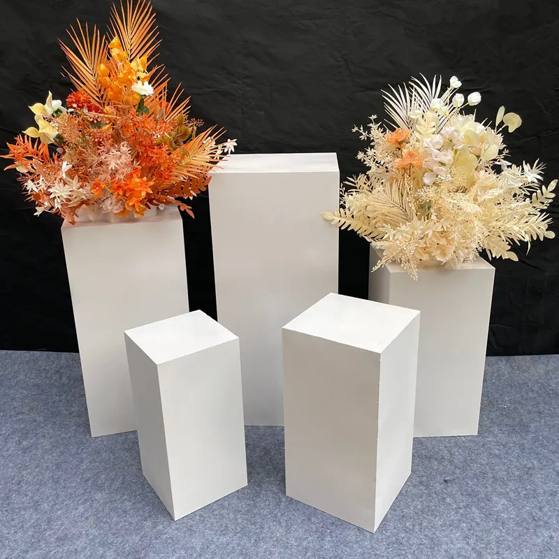 Pedestal Stand for Wedding Supplies, White Cake Cube, Square Column, Plinth Stand, Display Plinth, Supplies