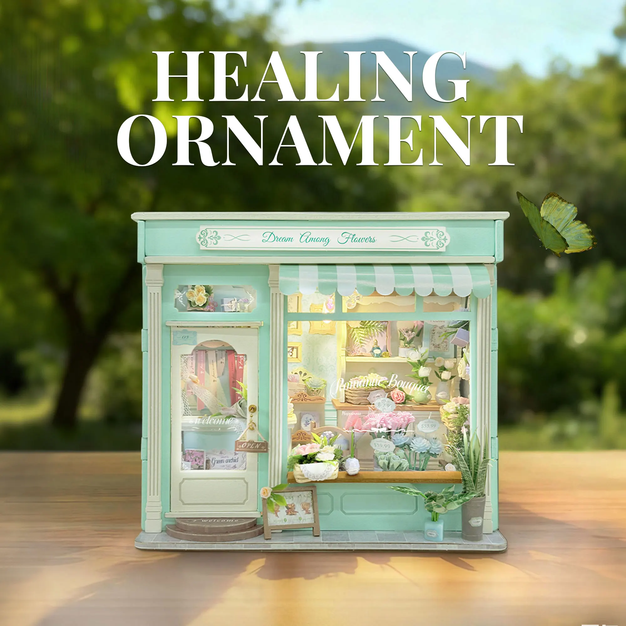 DIY Wooden Miniature Model Kits Dreams of Flowers Cottage 3D Puzzle Dollhouse With Furniture Light for Friends Birthday Gifts