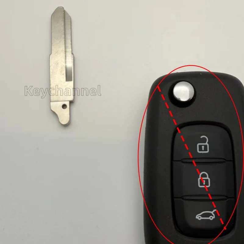 Keychannel 10 Stück 53R Original Autoschlüsselrohling MSB25 T7358 Klappschlüsselklinge mit Loch für Renault Kwid RTX Megan Dacia Clio – Detail 5