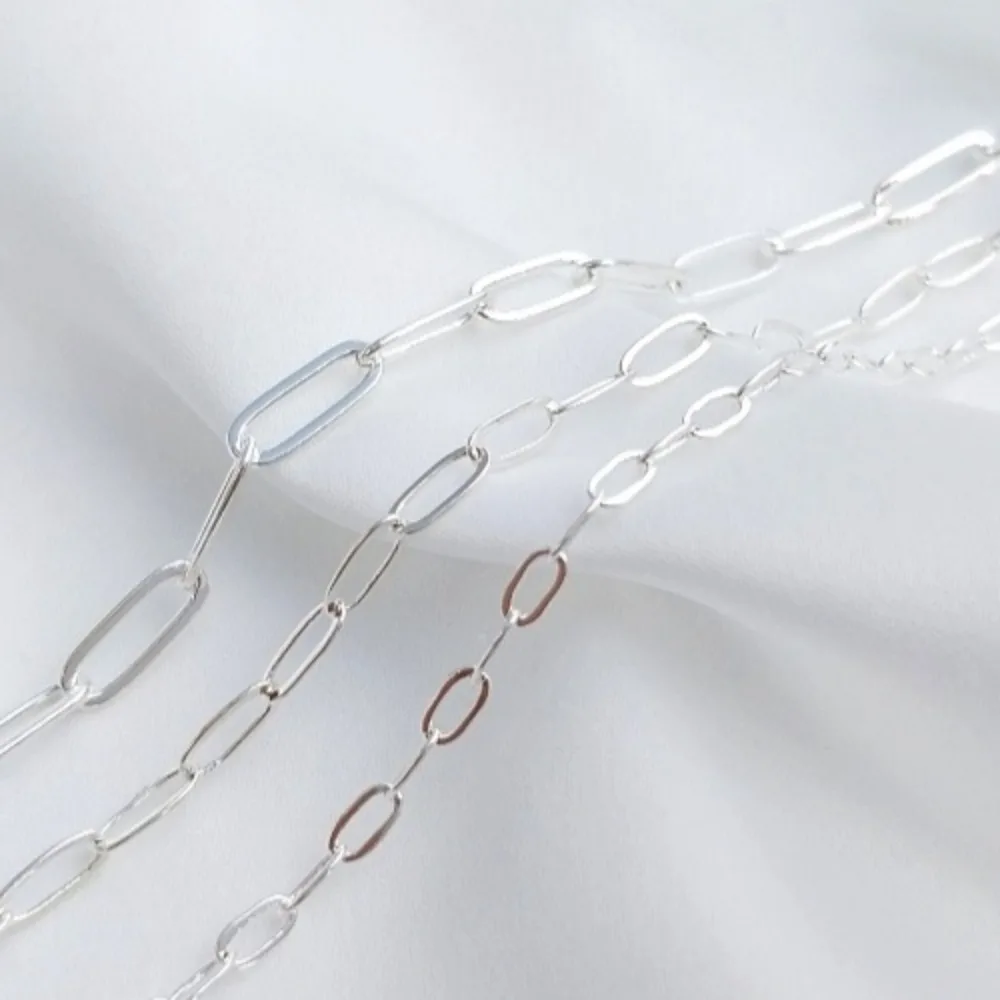 

Сумка Серебряная цепочка Длинная О-цепочка Прямоугольная овальная серебряная цепочка ручной работы DIY Браслет Ожерелье Ювелирные изделия Свободные
