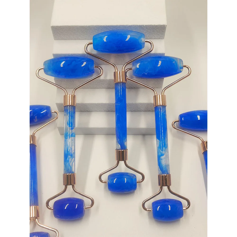 1PCS ดอกไม้ฝนหินลูกกลิ้งนวดหน้า Beauty Skin Care เครื่องมือลูกกลิ้งนวดสําหรับใบหน้าคอกลับ