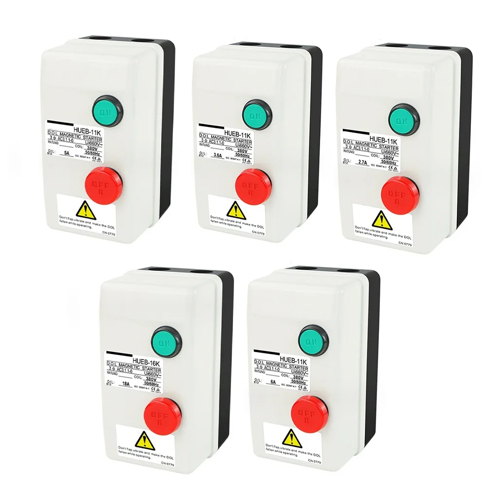 Interruptor de Partida Magnético Impermeável do Motor Elétrico Fase 1.82.7a 2.43.6a 3.55a 46a 12.518a 1pc
