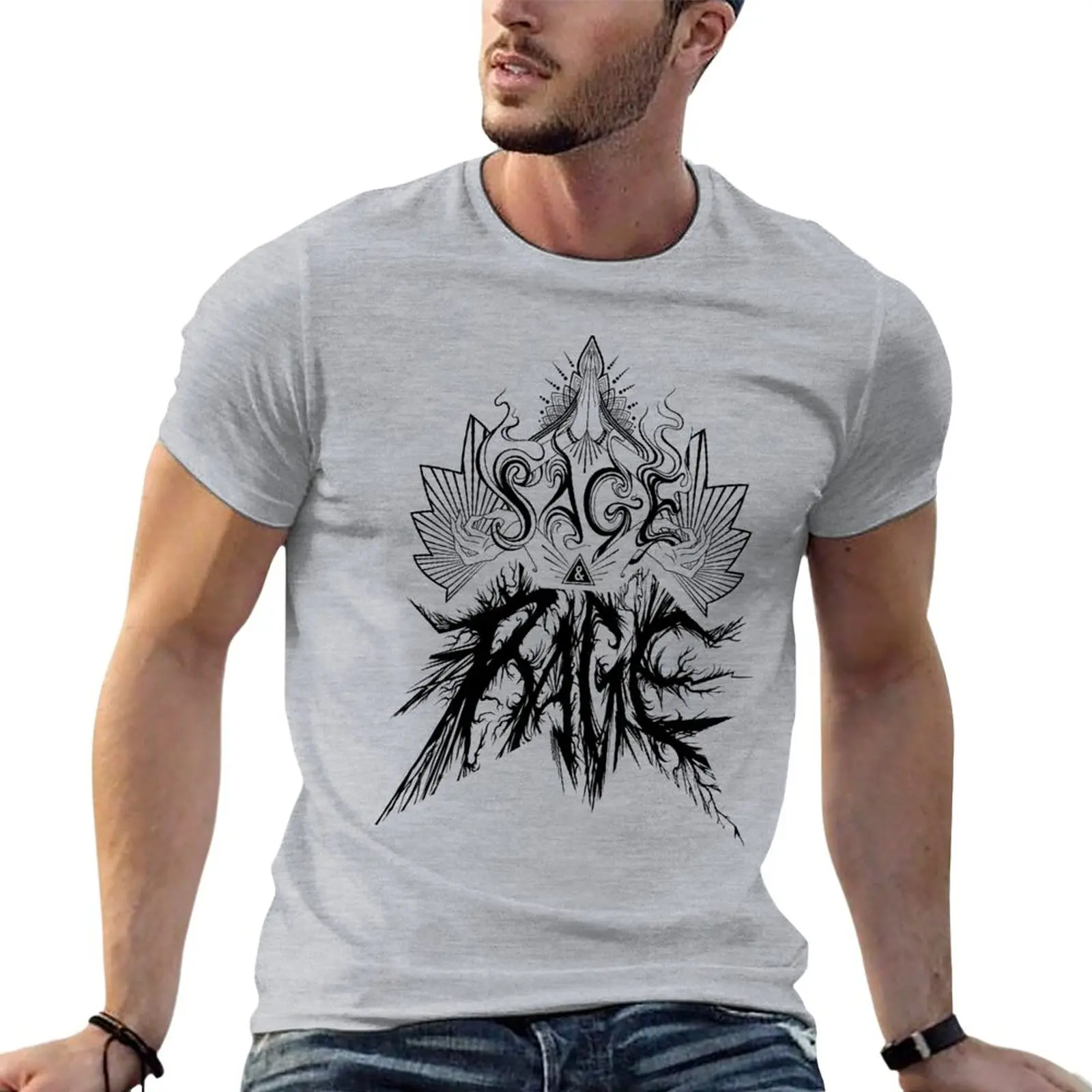 

Sage & Rage ( black lettering ) T-Shirt sublime hippie clothes anime clothes t shirts for men cotton