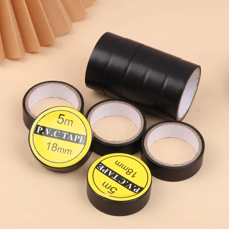 10 قطع من الشريط الكهربائي المطاطي الأسود عالي الحرارة - لاصق عازل مرن متين للاستخدام الصناعي والمنزل والميكانيكي