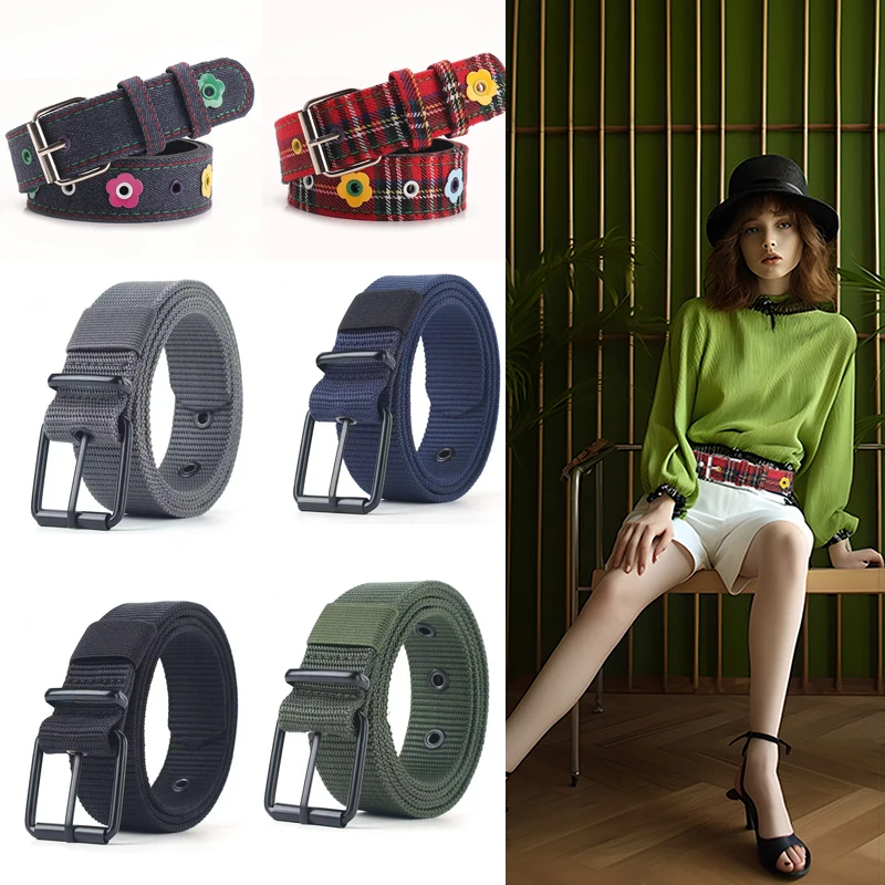 "Up-To-Date Y2k Women's Belt with Checkered Jeans Decor Dopamine Belt Extras for Fashion-Forward American Girl