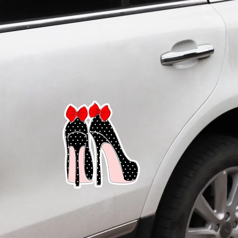 Personality Body High Heels Ribbons Sexy Girl Car Sticker Decal