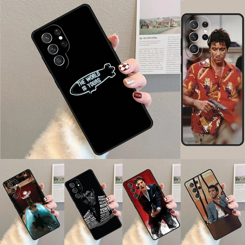 Cover For Samsung Galaxy S24 Ultra S21 S22 S8 S9 S10E Note 10 20 Plus FE S23 Scarface Tony Montana Phone case Coque