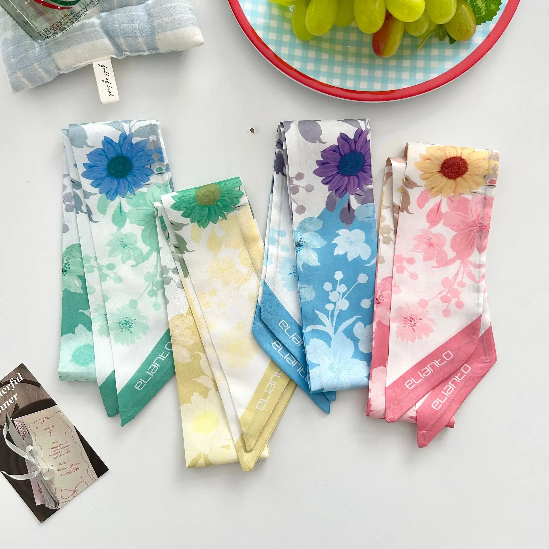 

French Polka Dot Chiffon Scarf for Women Thin Neck Tie Hair Bow Ribbon Waist Sash Handbag Wrap Multi-use Fashion Accessories