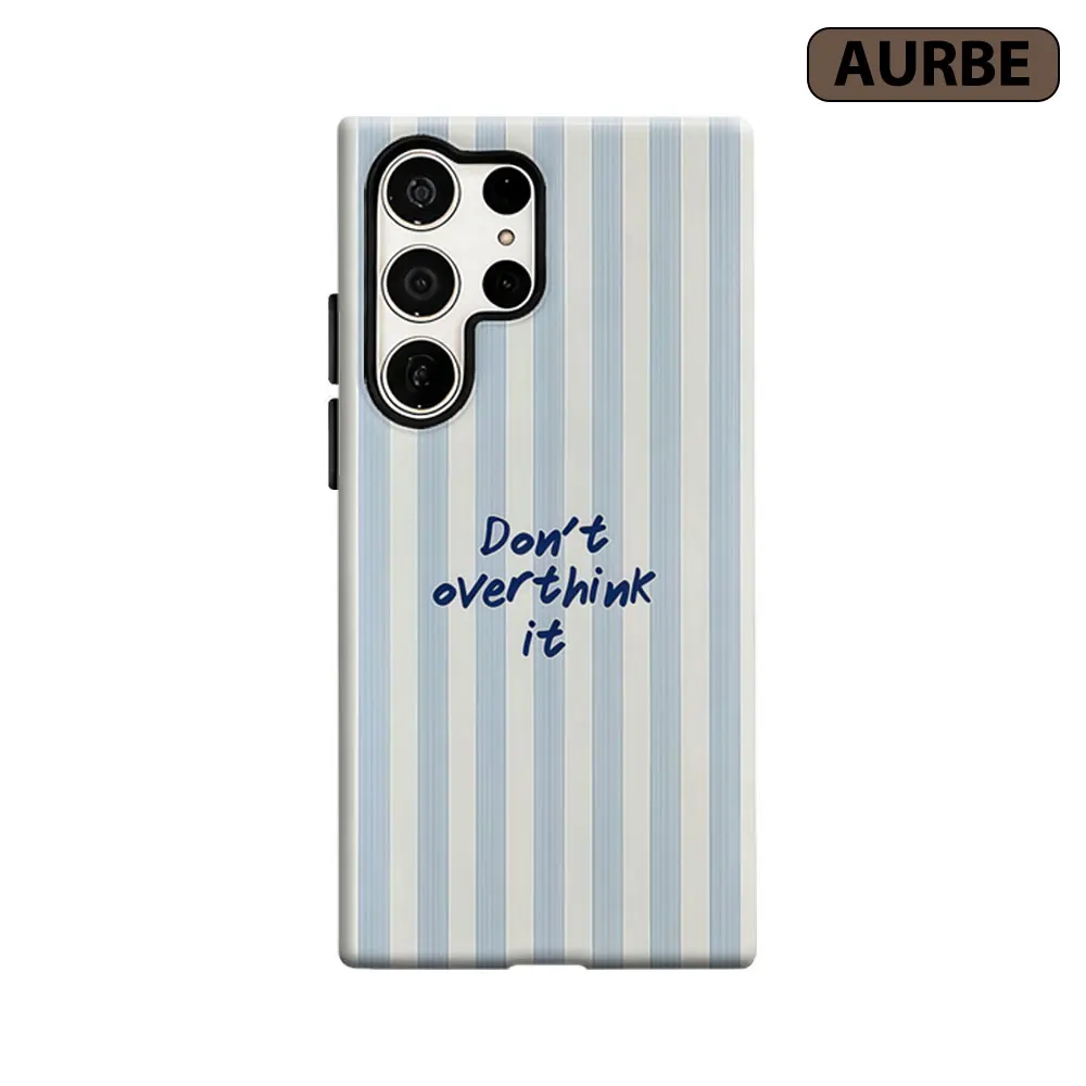 Coque de téléphone Aurbe pour Samsung Galaxy S26 S25 S24 S23 Ultra Plus HD, motif rayures côtières, double couche, film de protection