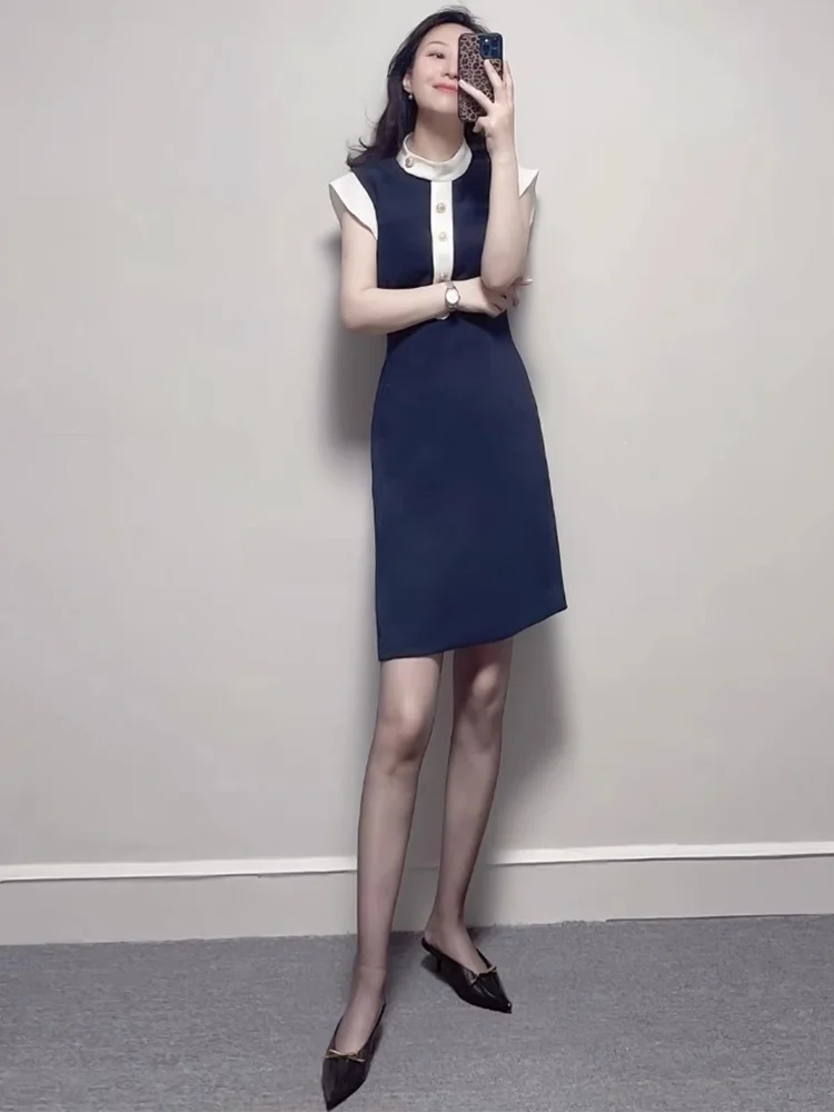 

Летнее облегающее платье ROUJE KEFSS для женщин: модное повседневное платье с высокой талией, А-силуэт, для офиса и на каждый день