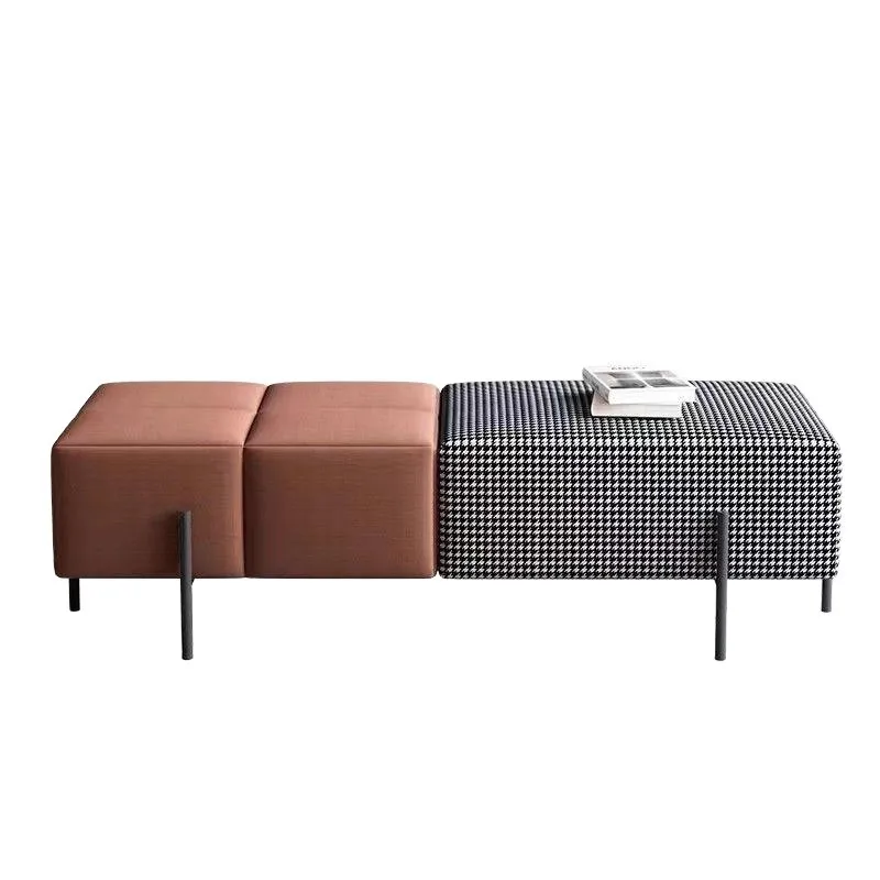 Wear a shoe change stool at the entrance of the Nordic home, personalized splicing contrasting colors, bedroom end stool